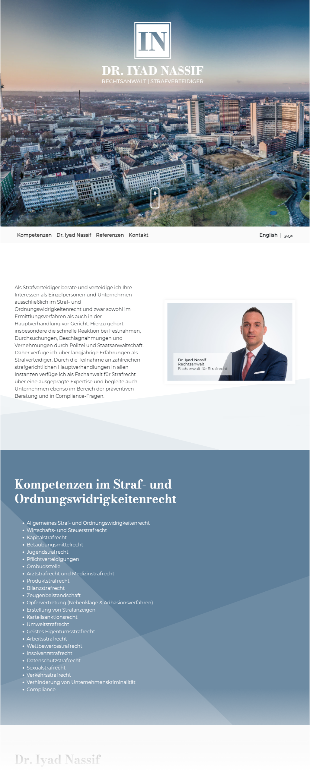 Webdesign für eine Anwaltskanzlei, Tablet-Ansicht