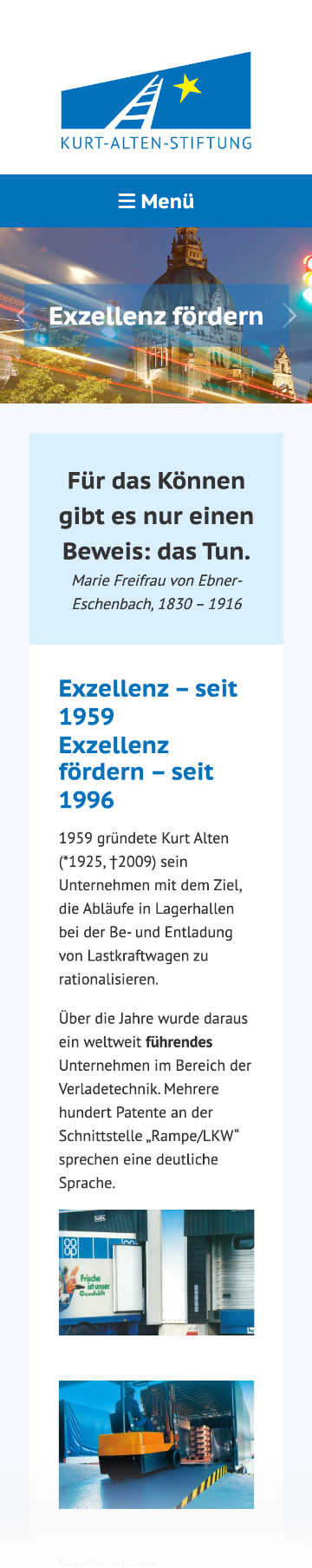 Webdesign Stiftung Referenz Mobile