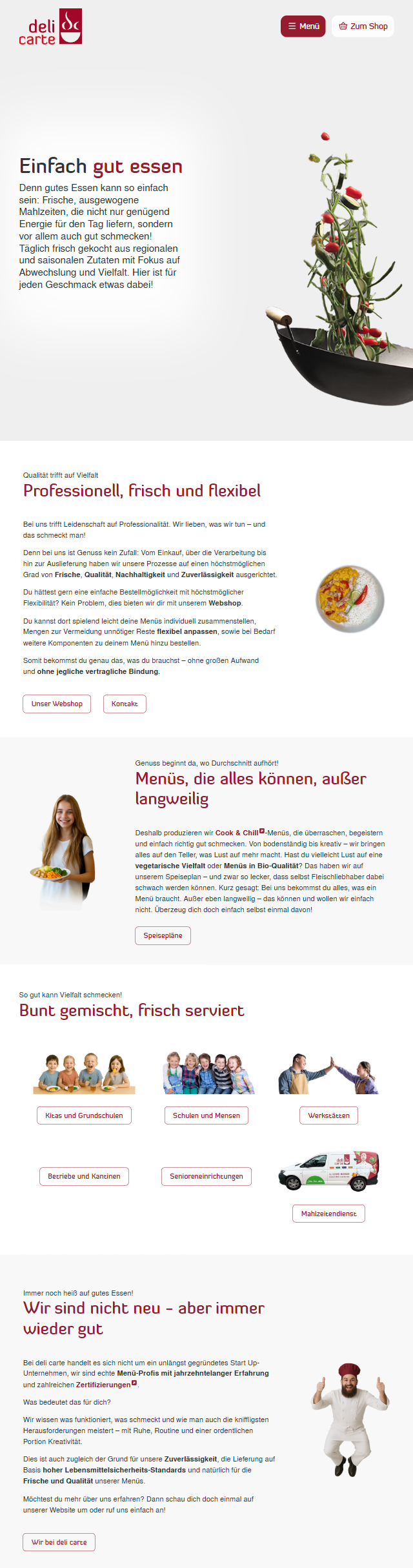 Webdesign Referenz Tablet deli carte
