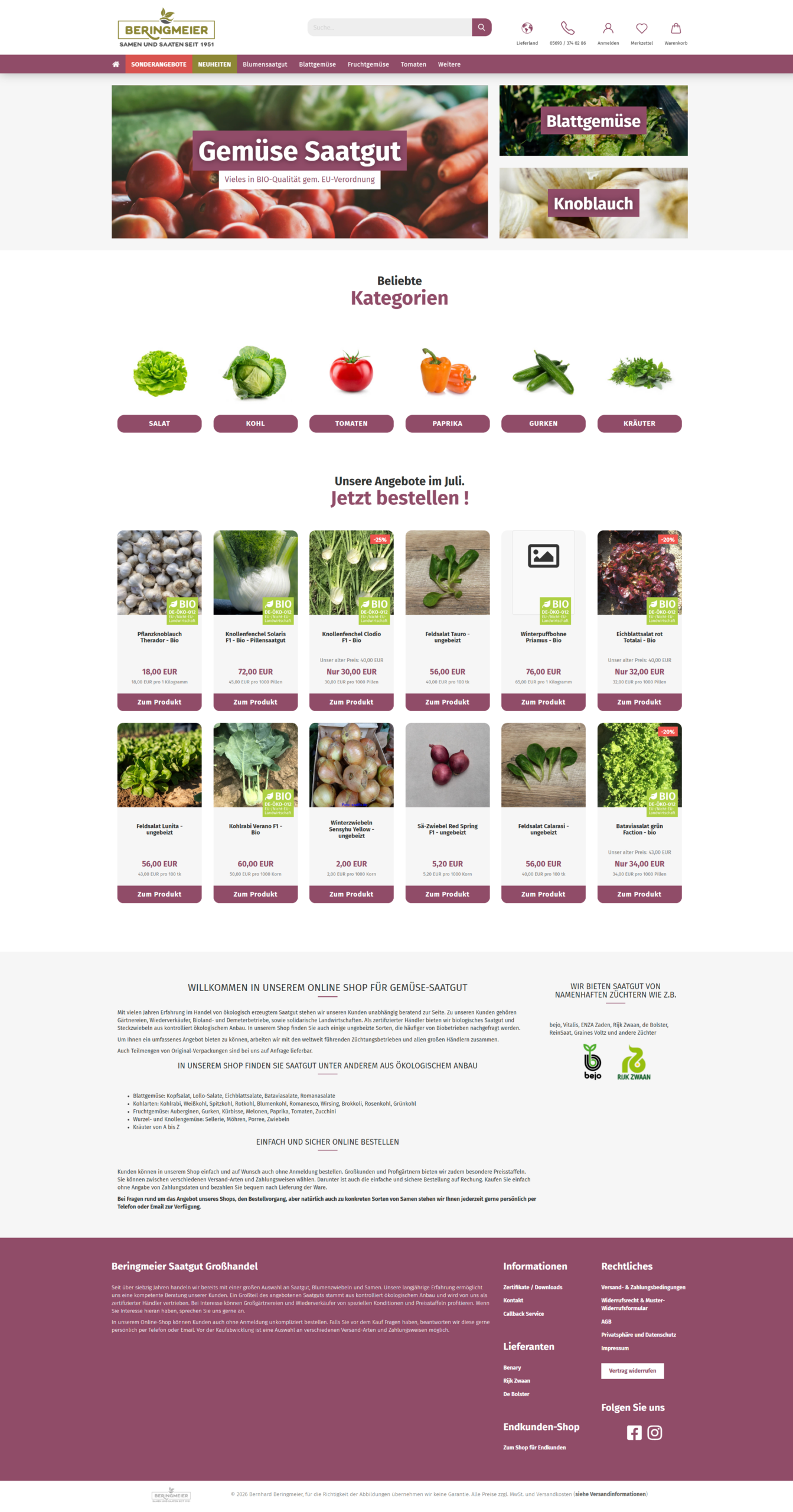 Webdesign Referenz Onlineshop Desktop Beringmeier.de
